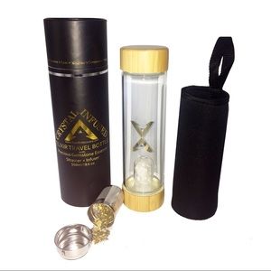 Gemstone crystal glass bottle infuser filter